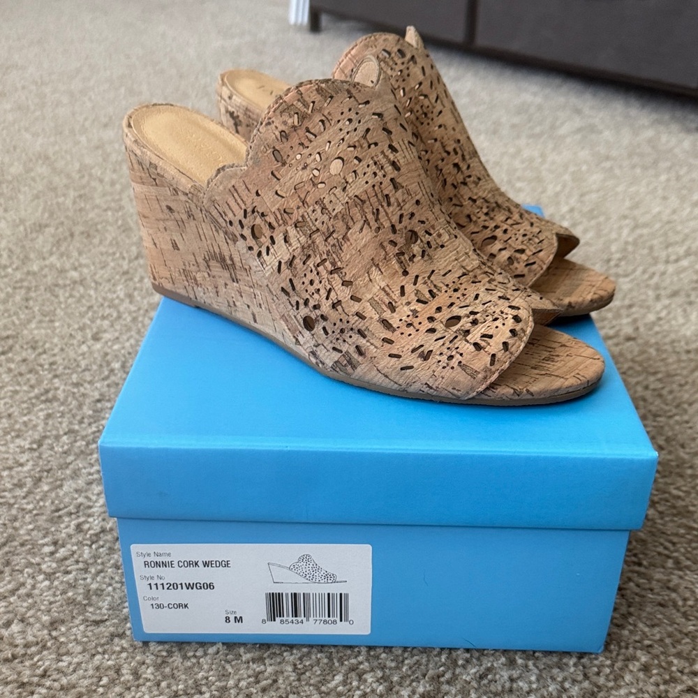 NIB Jack Rogers Ronnie Cork Wedges, size 8
